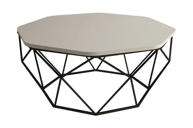 Callear Sofabord 90 cm Kantigt, Grå/Svart