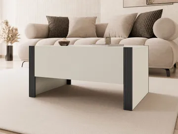 Calvenn Rektangulært Sofabord med Oppbevaring i Malt Tre - Beige - Møbler - Bord - Sofabord