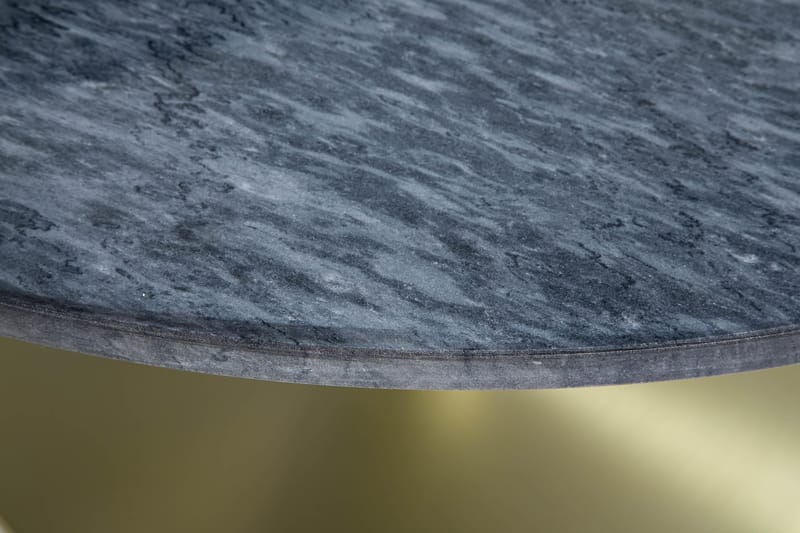 Capri Sofabord 90 cm Rundt Marmor - Grå/Messing - Sofabord