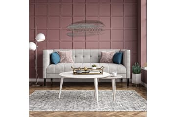 Carnegie Settbord 90 cm Ovalt 2 Bord Hvit/Taupe - CosmoLiving - Møbler - Bord - Sofabord