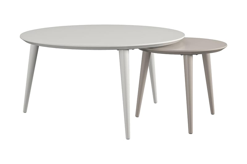 Carnegie Settbord 90 cm Ovalt 2 Bord Hvit/Taupe - CosmoLiving - Møbler - Bord - Sofabord