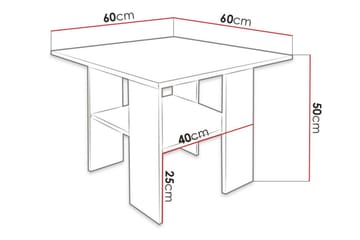 Carnew Kvadratisk Salongbord 60 cm med Hyller i Malt Tre - Hvit - Møbler - Bord - Sofabord