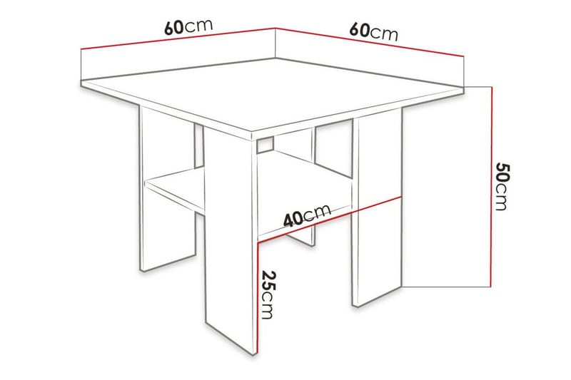 Carnew Soffbord 60 cm White - Møbler - Bord - Sofabord