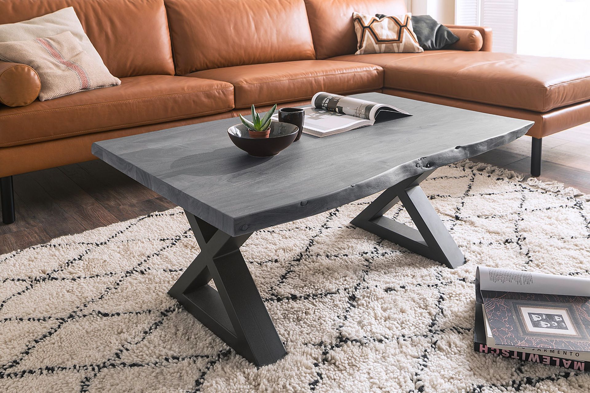 Cartagena Sofabord 110 cm Ben X-form - Grå - Møbler - Bord - Sofabord