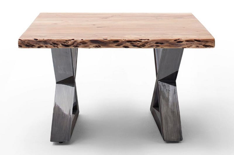 Cartagena Sofabord 75 cm Ben X-form - Natur/Sølv - Møbler - Bord - Sofabord