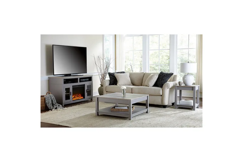 Carver Sofabord 90 cm Grå - Dorel Home - Møbler - Bord - Sofabord