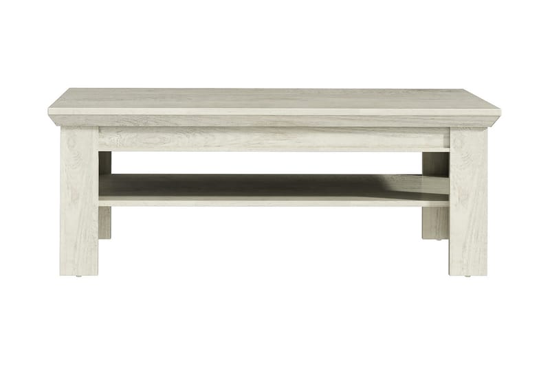 Casique Sofabord 120 cm med Oppbevaringshylle - Hvit - Sofabord