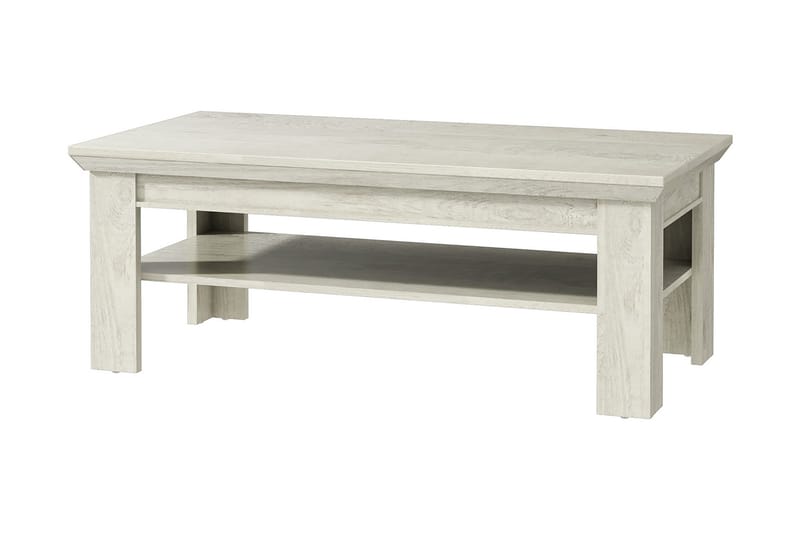 Casique Sofabord 120 cm med Oppbevaringshylle - Hvit - Møbler - Bord - Sofabord