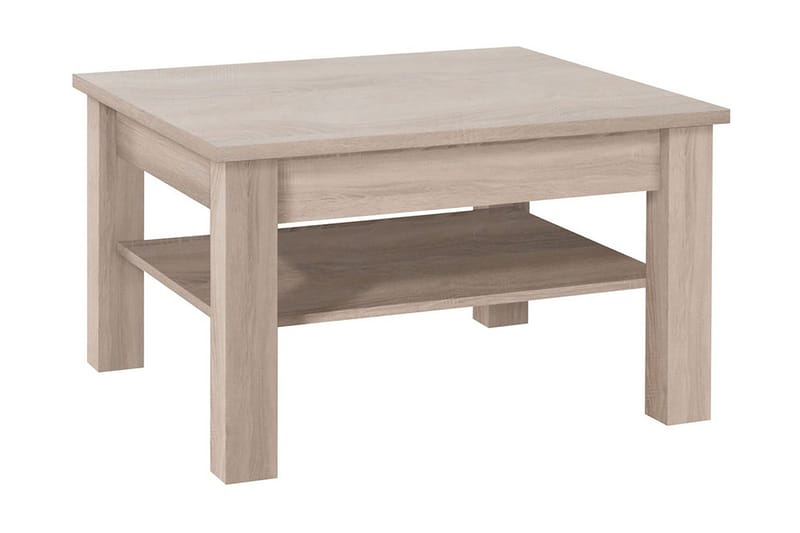Cezara Sofabord 80 cm med Oppbevaringshylle - Beige/Grå - Møbler - Bord - Sofabord