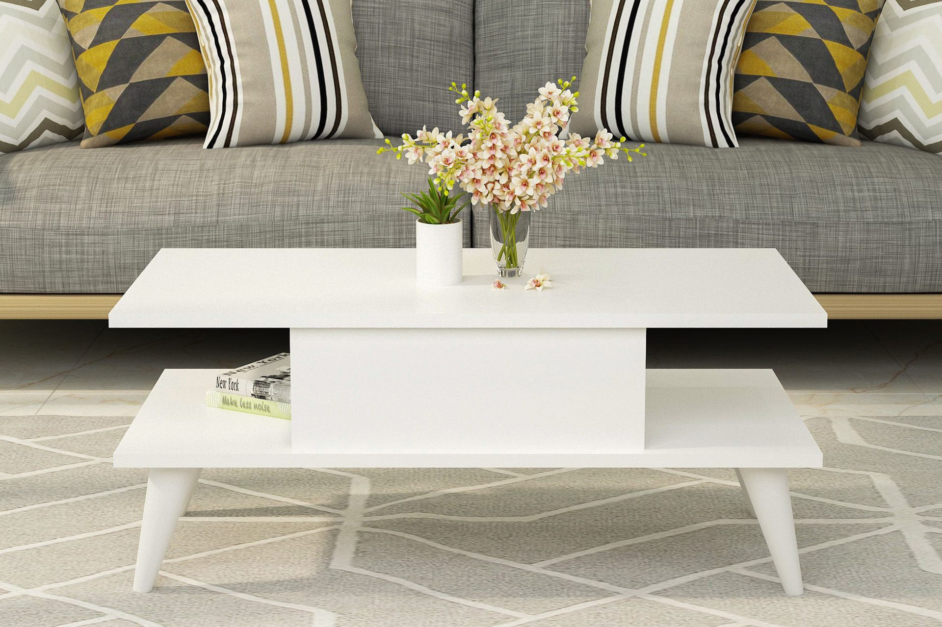 Chaing Sofabord 90x40x90 cm - Hvit - Møbler - Bord - Sofabord