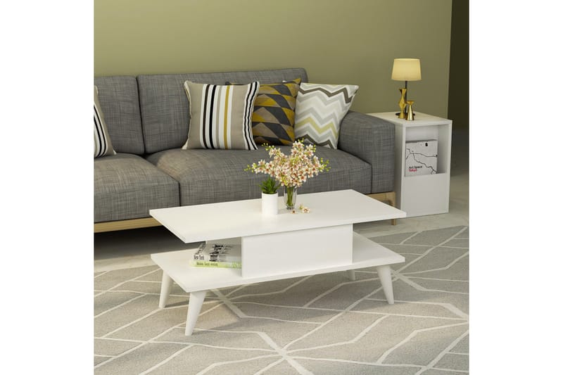 Chaing Sofabord 90x40x90 cm - Hvit - Møbler - Bord - Sofabord