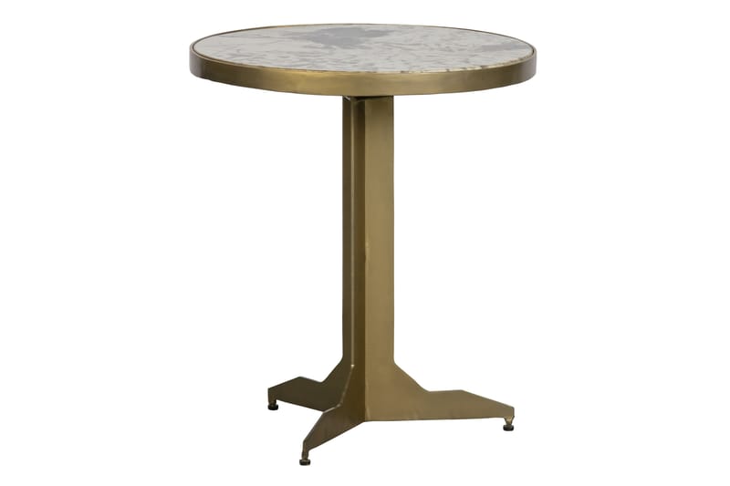 Charapo Sofabord 45 cm Rundt Marmor - Messing - Møbler - Bord - Sofabord