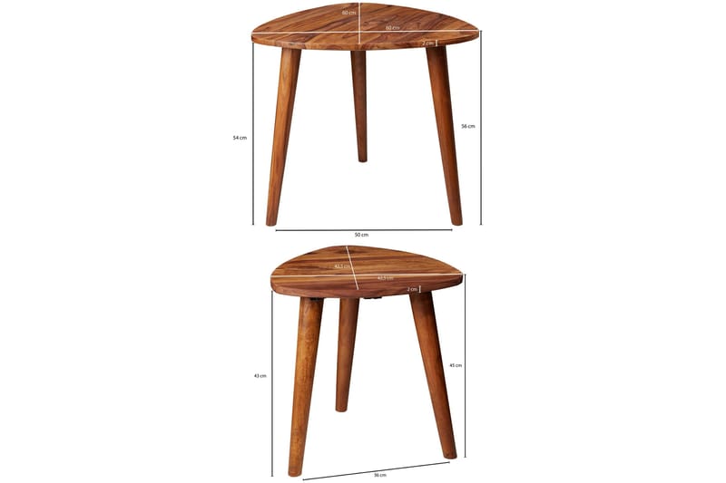Chariah Settbord 2-pk 60 cm - Brun - Møbler - Bord - Sofabord