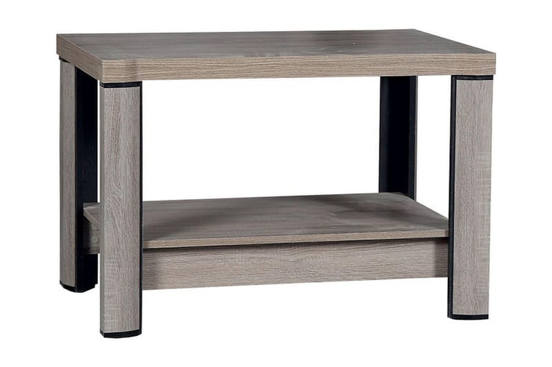 Chezum Sofabord 90 cm med Oppbevaringshylle - Tryffel/Beige/Grå - Møbler - Bord - Sofabord
