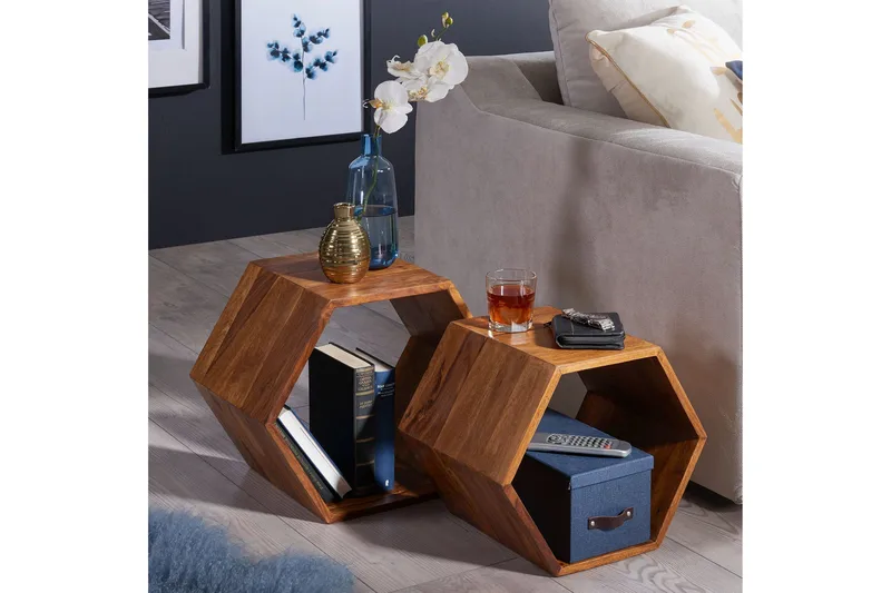 Chicosky Settbord 46 cm 2 Bord - Massivt Tre/Brun - Møbler - Bord - Sofabord