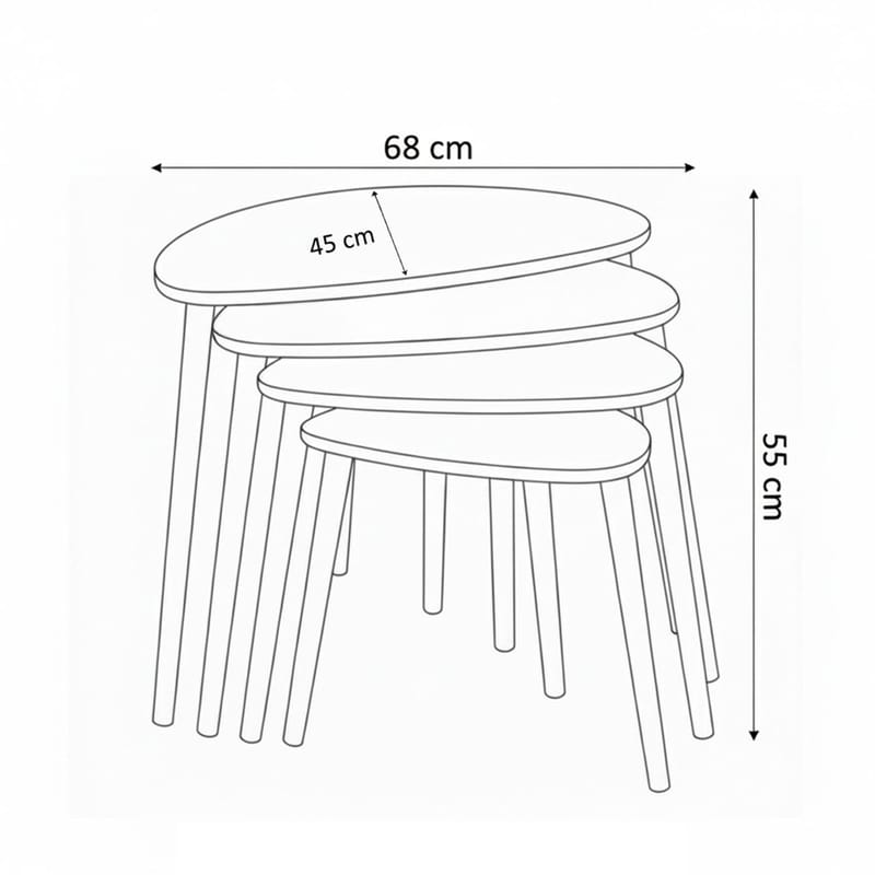 Childress settbord 68 cm - Eik - Møbler - Bord - Sofabord - Kistebord