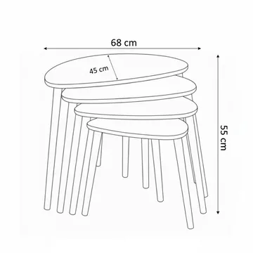 Childress settbord 68 cm - Eik - Møbler - Bord - Sofabord - Kistebord