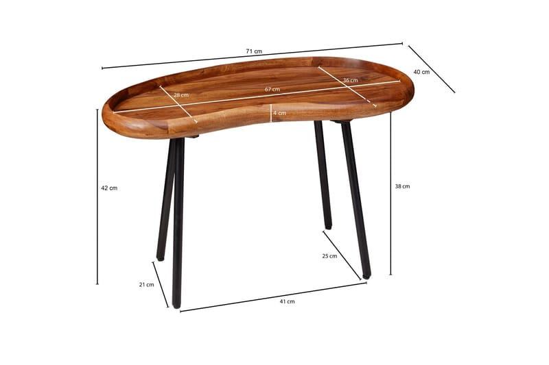 Cindal Sofabord 71 cm - Brun - Møbler - Bord - Sofabord