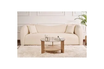 Sofabord Clara 75 cm med Glassplate - Safireik / Fume - Møbler - Bord - Sofabord