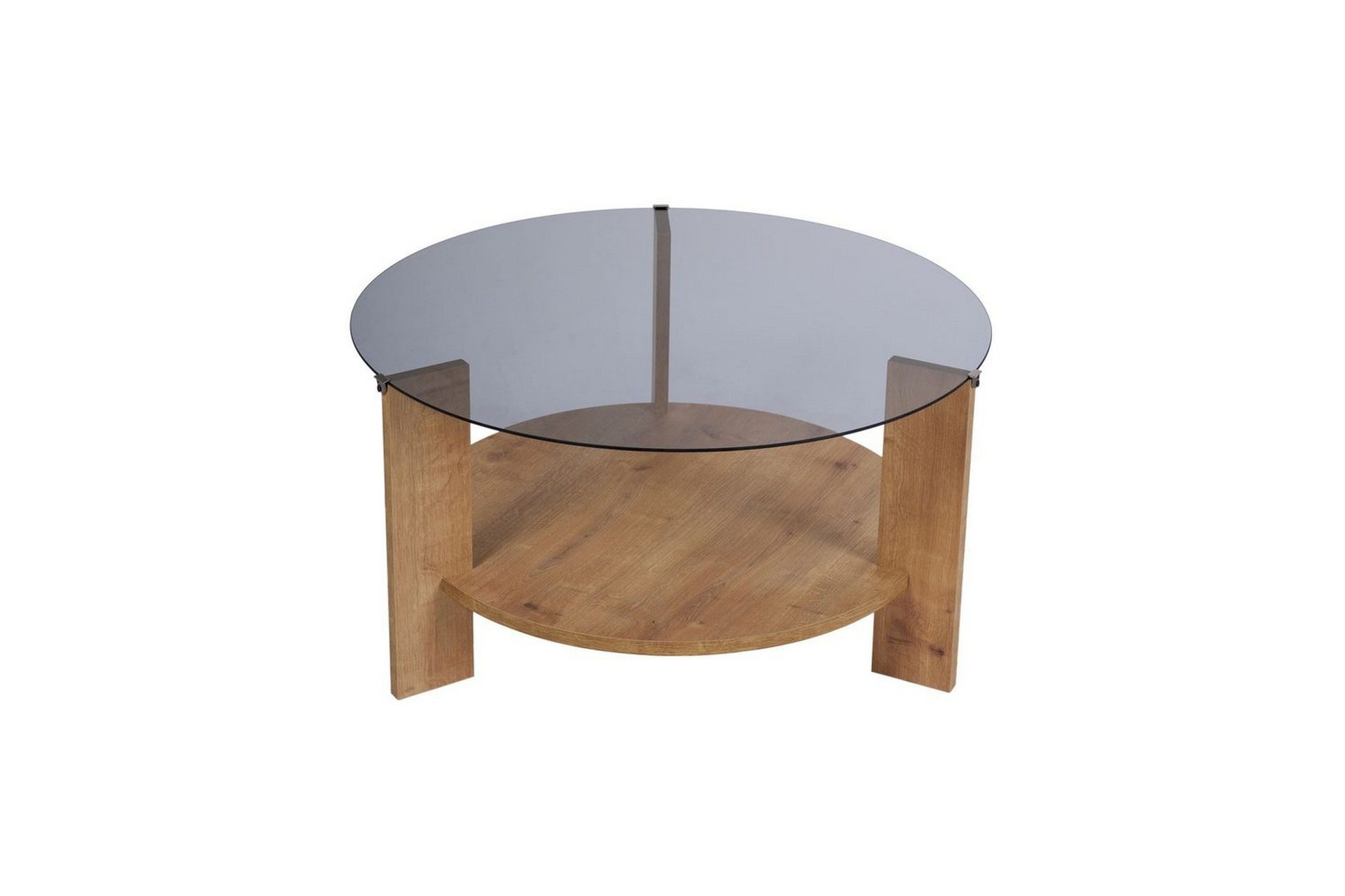 Sofabord Clara 75 cm med Glassplate - Safireik / Fume