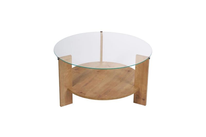 Sofabord Clara 75 cm med Glassplate - Safireik / Transparent - Møbler - Bord - Sofabord