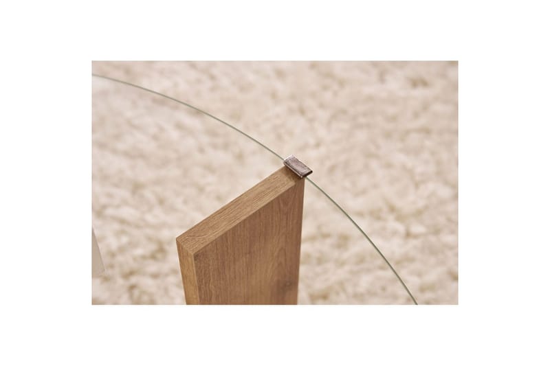 Sofabord Clara 75 cm med Glassplate - Safireik / Transparent - Møbler - Bord - Sofabord