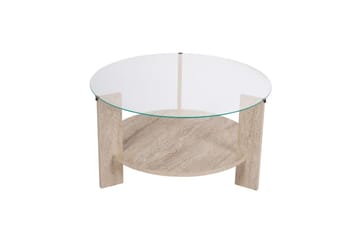 Sofabord Clara 75 cm med Glassplate