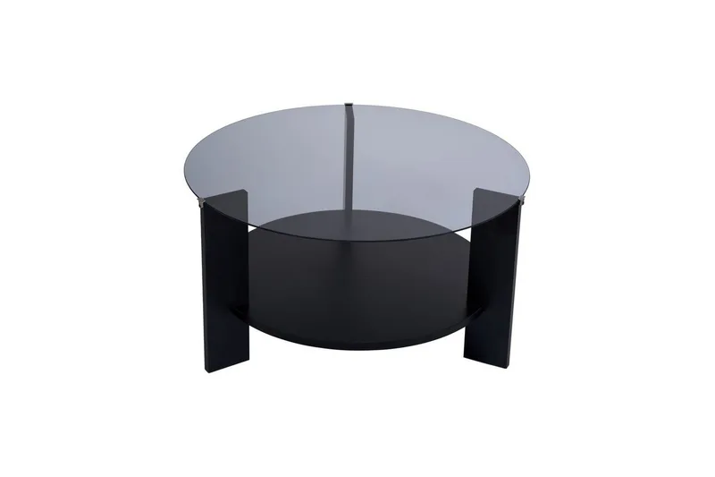 Sofabord Clara 75 cm med Glassplate - Tre Svart / Røykfarget - Møbler - Bord - Sofabord