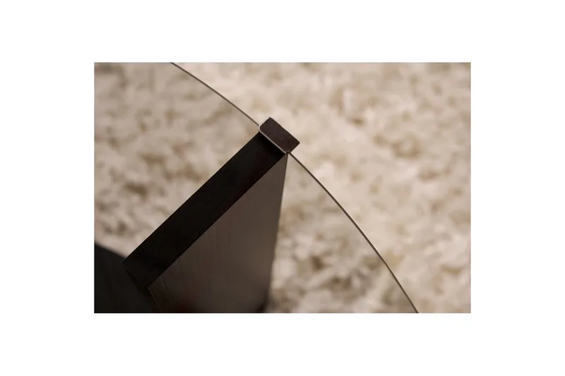 Sofabord Clara 75 cm med Glassplate - Tre Svart / Røykfarget - Møbler - Bord - Sofabord