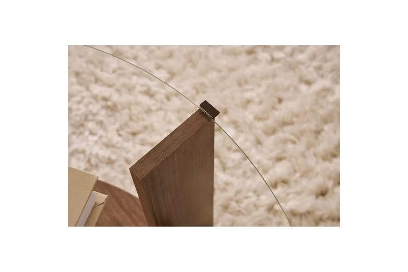 Sofabord Clara 75 cm med Glassplate - Valnøtt / Transparent - Møbler - Bord - Sofabord