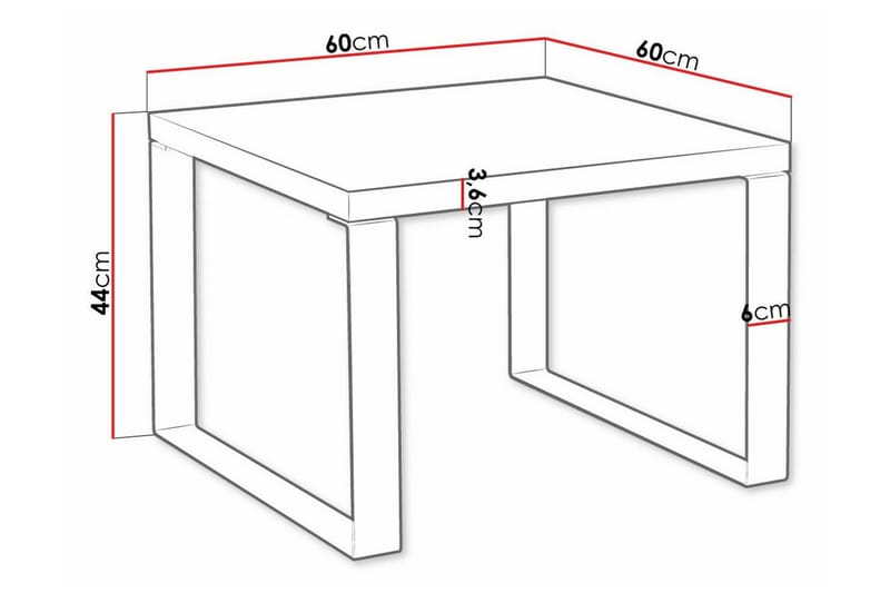 Clogsville 60 cm Firkantet Salongbord i Malt Tre - Brun - Møbler - Bord - Sofabord