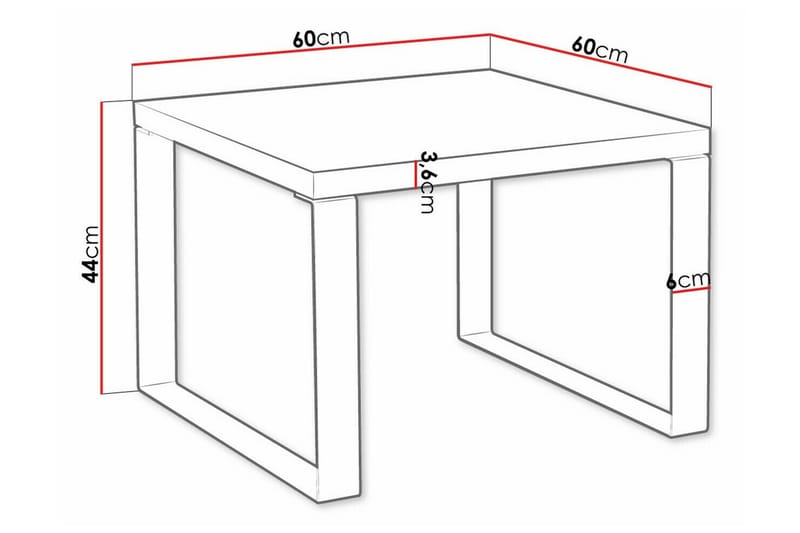 Clogsville Sofabord 60 cm - Svart - Møbler - Bord - Sofabord