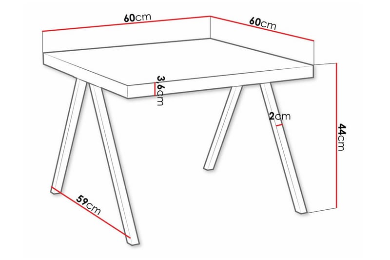 Clogsville Sofabord 60 cm - Svart - Møbler - Bord - Sofabord