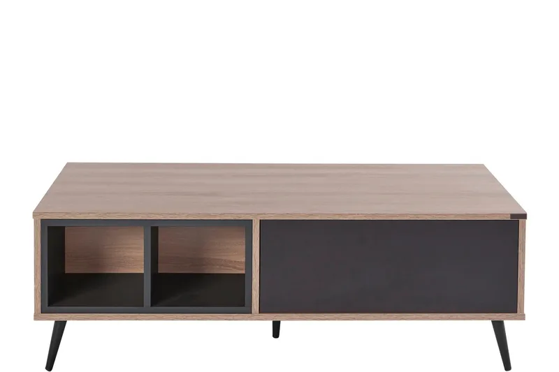 Cobham 120 cm Rektangulært Sofabord med Skuffer i Malt Tre, Lysebrun