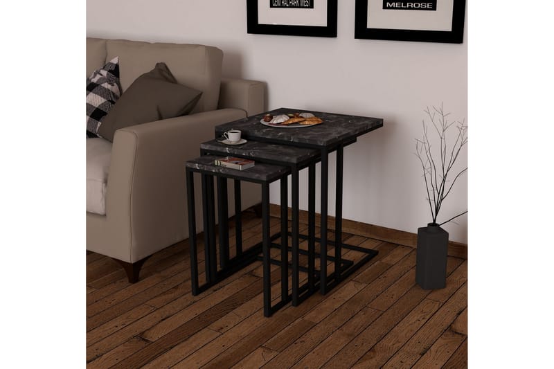 Colianni Settbord  3-pk 40 cm - Svart - Møbler - Bord - Sofabord