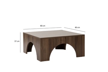 Collesium Kvadratisk Sofabord 80 cm i Valnøtt - Brun - Møbler - Bord - Sofabord