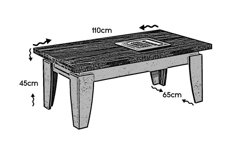Comfortale 110 cm Rektangulært Sofabord i Malt Tre - Gråbrun - Møbler - Bord - Sofabord