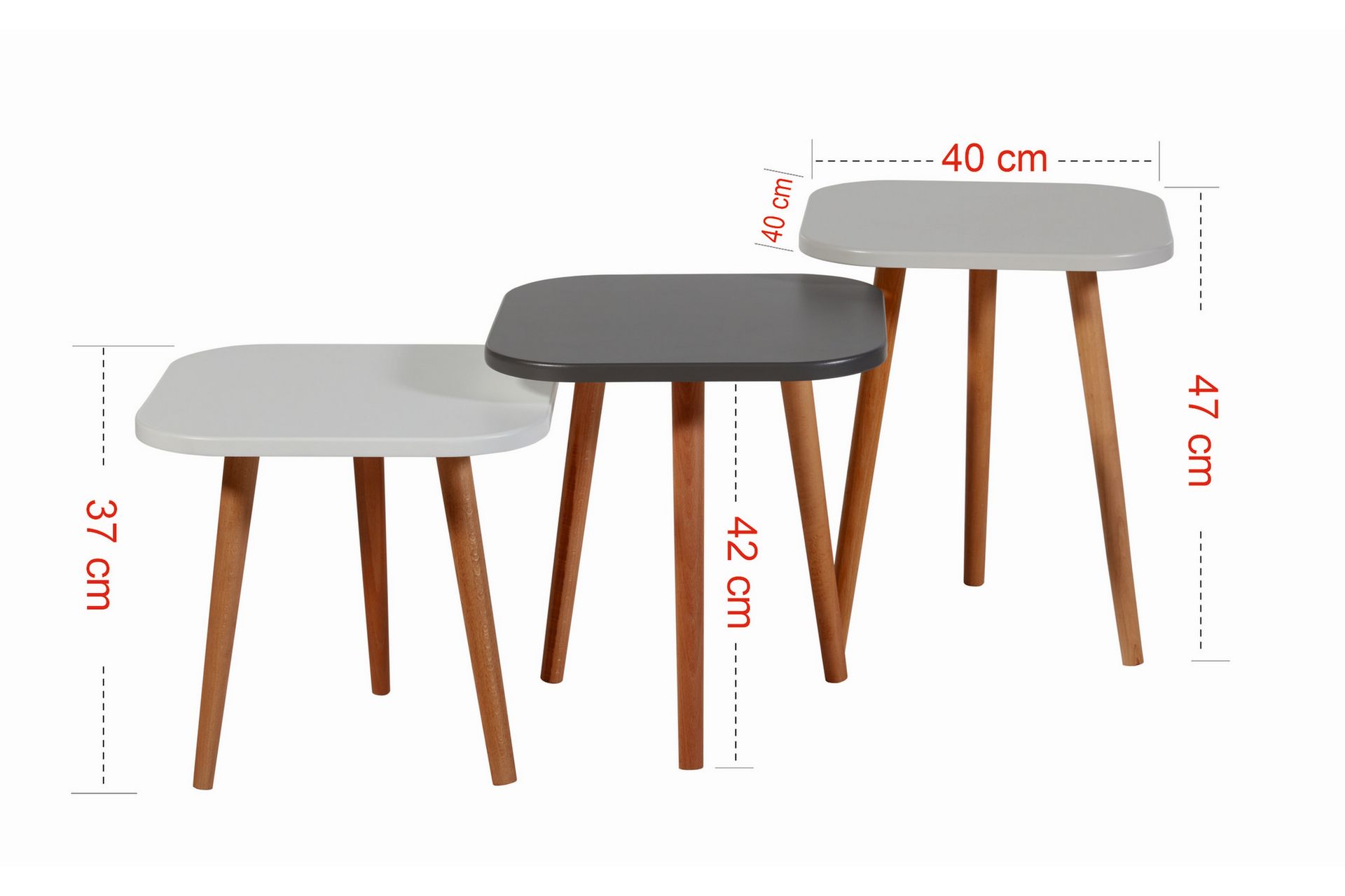 Comfortale Settbord 40x47x40 cm - Lysegrå - Møbler - Bord - Sofabord
