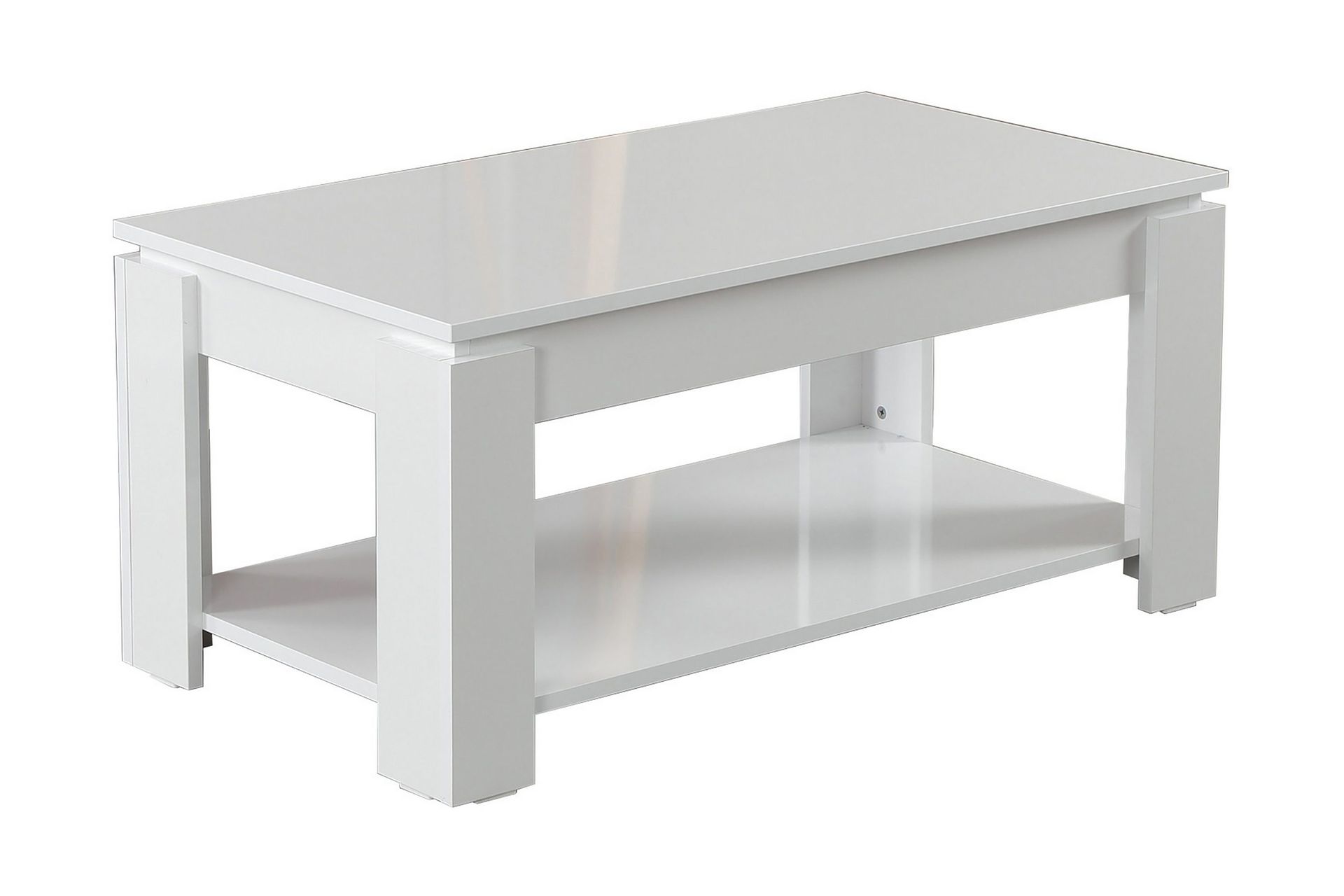 Comfortale Sofabord 104 cm med Oppbevaringshylle - Hvit