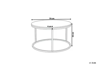 Coralla Sofabord 70 cm Rundt Marmormønster - Hvit/Gull - Møbler - Bord - Sofabord