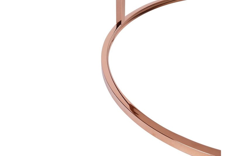 Coralla Sofabord 70 cm Rundt Marmormønster - Hvit/Kobber - Møbler - Bord - Sofabord