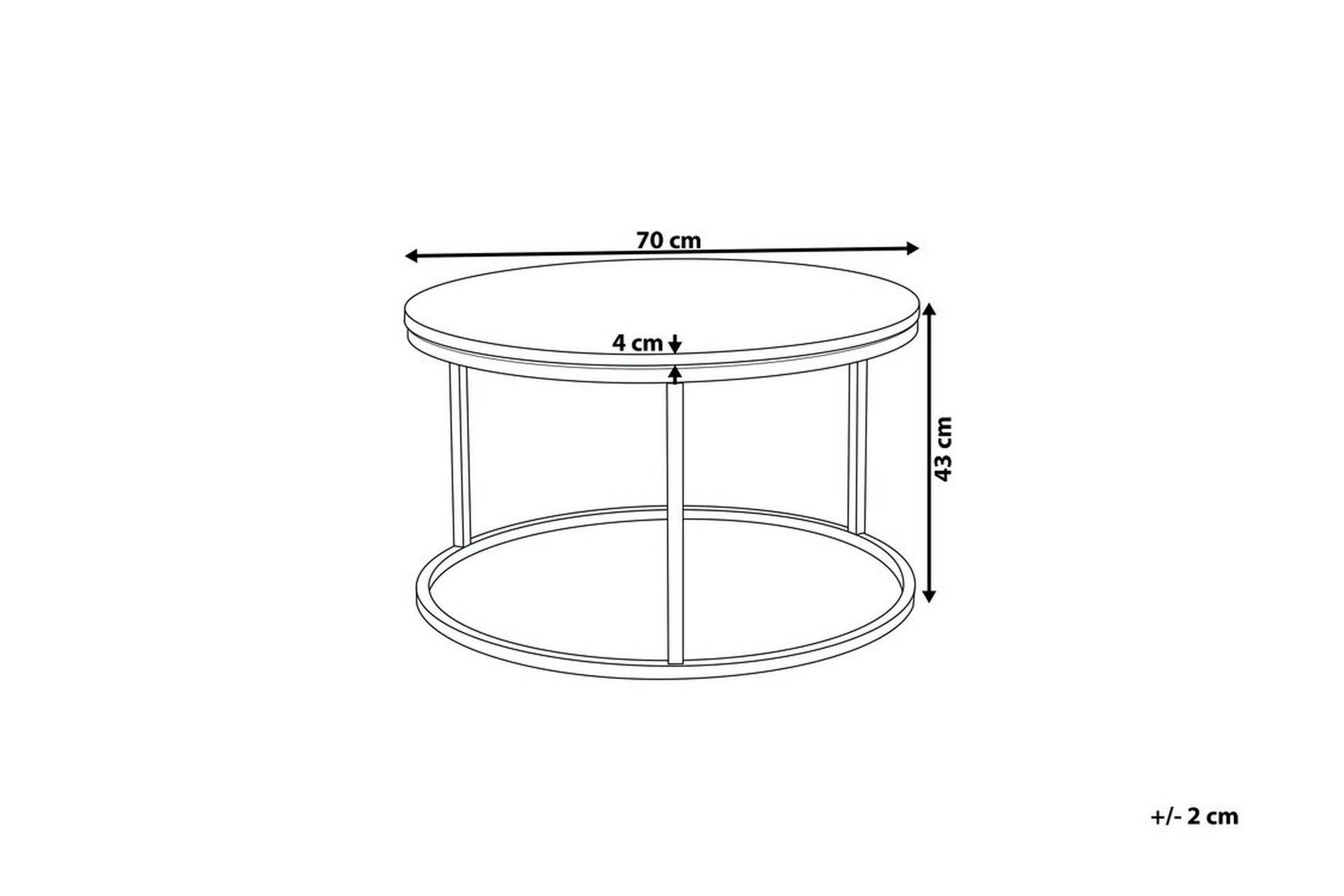 Coralla Sofabord 70 cm Rundt Marmormønster - Hvit/Kobber - Møbler - Bord - Sofabord