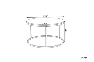 Coralla Sofabord 70 cm Rundt Marmormønster - Hvit/Kobber - Møbler - Bord - Sofabord