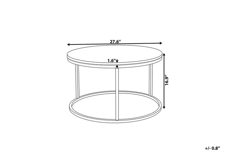 Coralla Sofabord 70 cm Rundt Marmormønster - Hvit/Kobber - Møbler - Bord - Sofabord