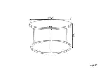 Coralla Sofabord 70 cm Rundt Marmormønster - Hvit/Kobber - Møbler - Bord - Sofabord