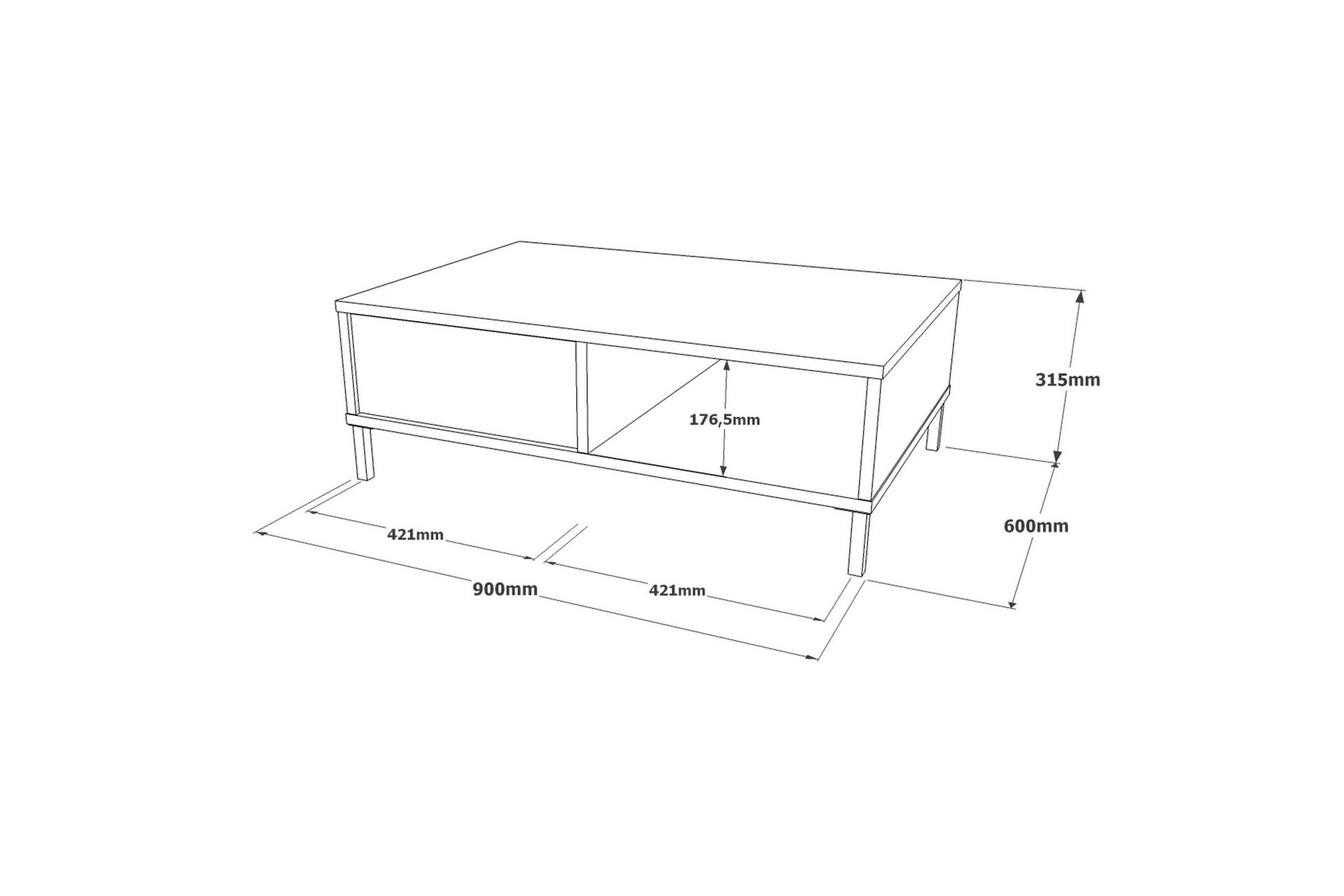 Cranner Sofabord 90 cm - Natur/Svart - Møbler - Bord - Sofabord