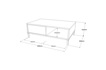 Cranner Sofabord 90 cm - Natur/Svart - Møbler - Bord - Sofabord