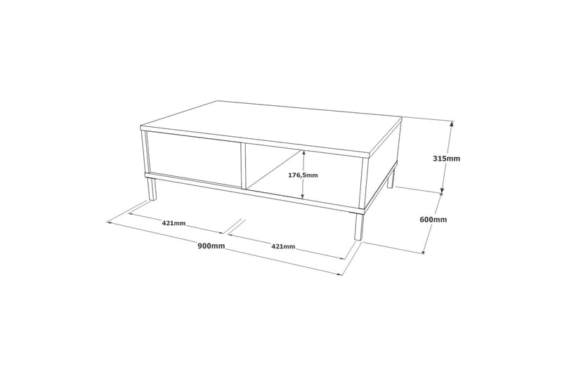 Cranner Sofabord 90 cm - Natur/Svart - Møbler - Bord - Sofabord