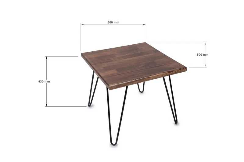 Crodux Sofabord 50 cm - Valnøttsbrun/Svart - Møbler - Bord - Sofabord