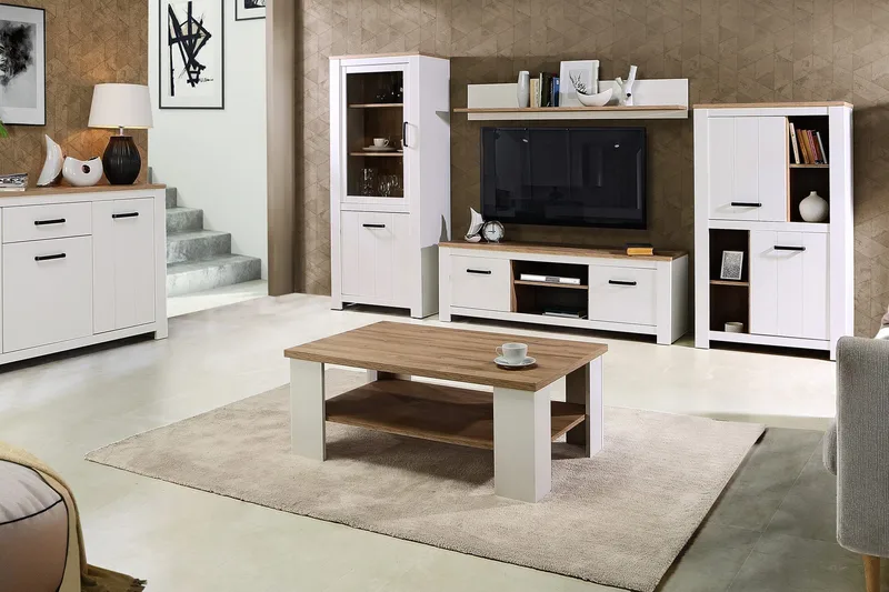 Crumpton Bord 107 cm - Hvit/Brun - Møbler - Bord - Sofabord